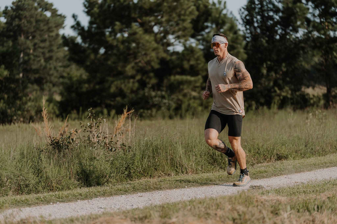 Trail runner on an ultramarathon route