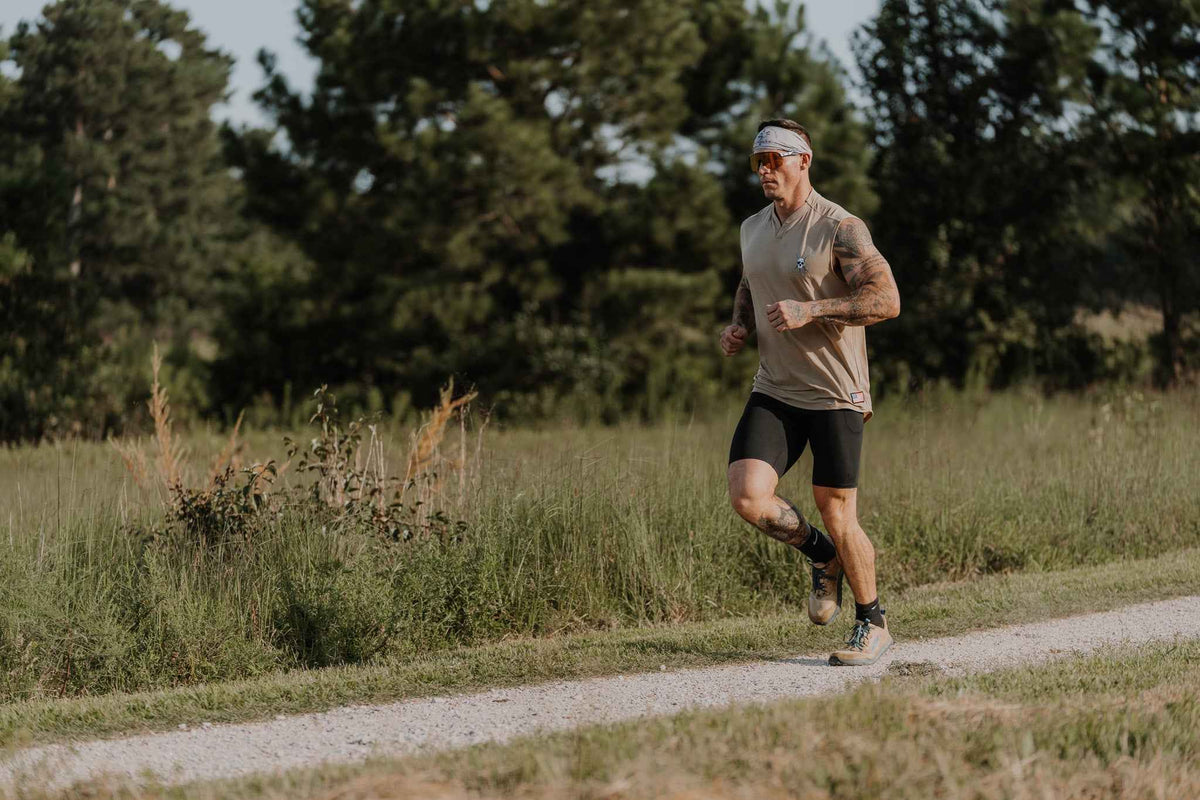 Trail runner on an ultramarathon route