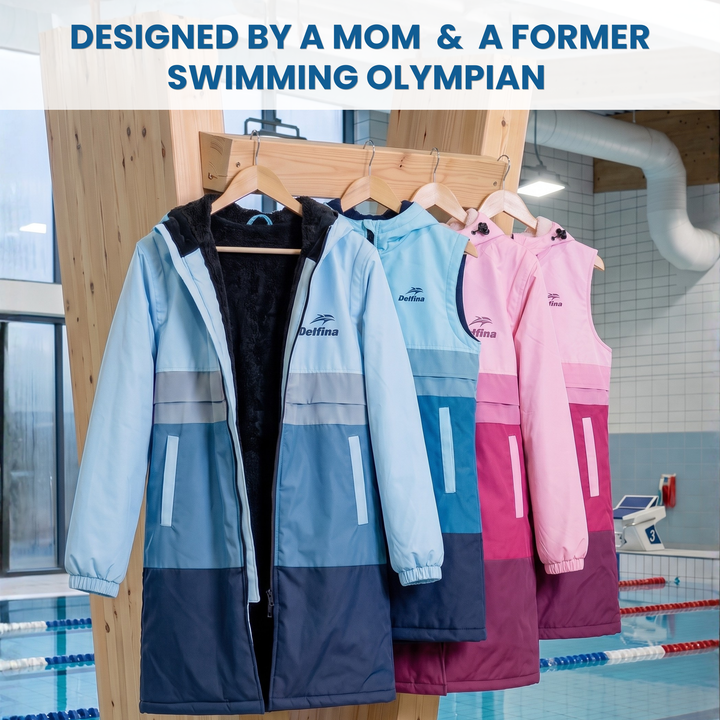 Delfina Kids Swim Parka Jacket with Removable Sleeves – view 9