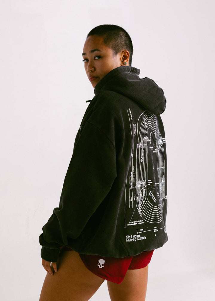 'Dimensions' Hoodie, Unisex – Washed Black