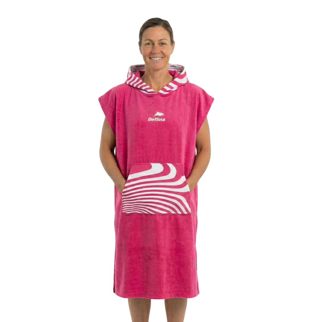 Hooded Poncho Towel – Flow Hot Pink