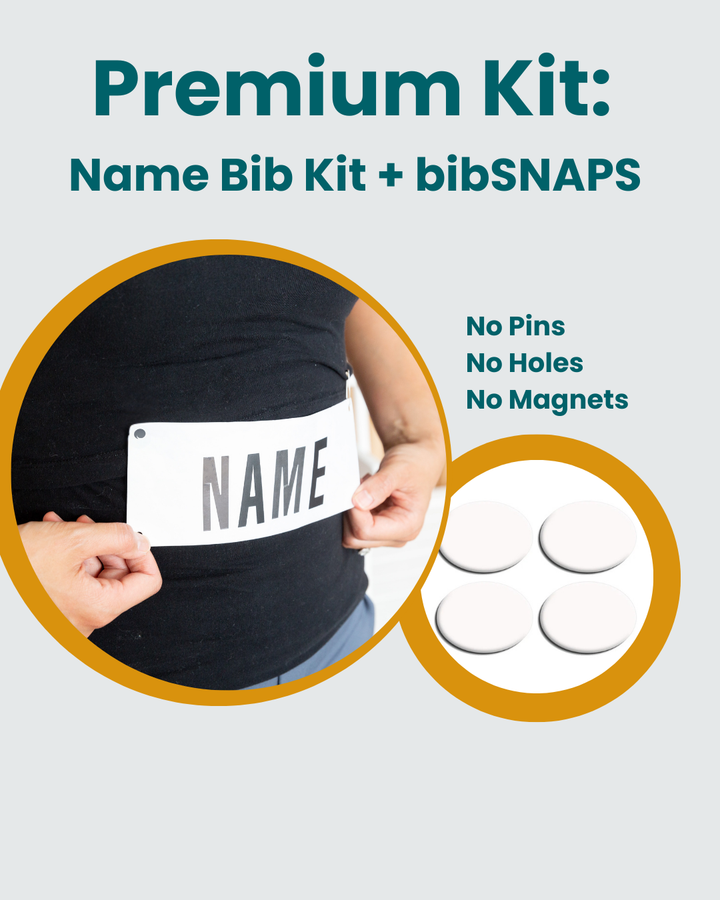 Name Bib Kit- Black Letters/ White Bib by Pen and Paces – product image 11