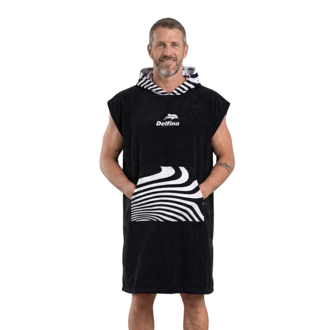 Hooded Poncho Towel – Flow Black
