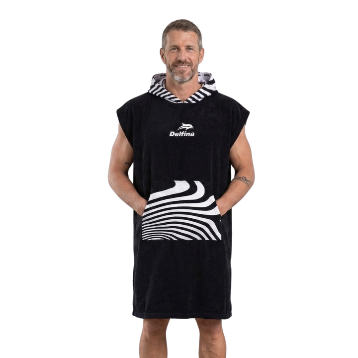 Hooded Poncho Towel – Flow Black
