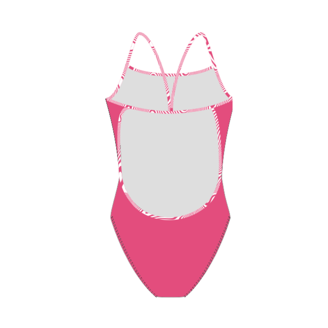 Flow Pink Women's One-Piece Swimsuit – view 3