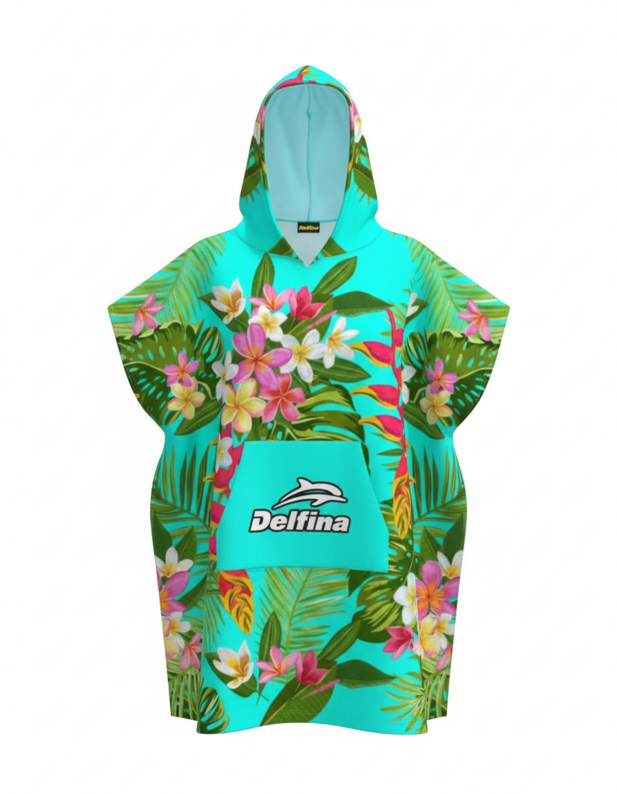 Hooded Poncho Towel – Bold Tropics – view 3