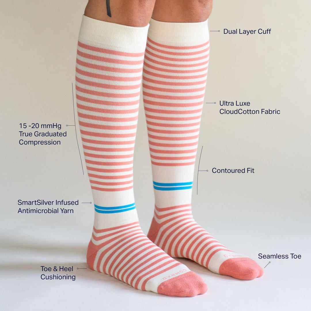 CloudCotton Compression Socks – Stripes
