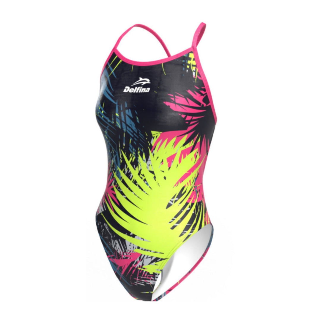 Coconut Leaves Women's Lightback One Piece Athletic Swimsuit – view 4