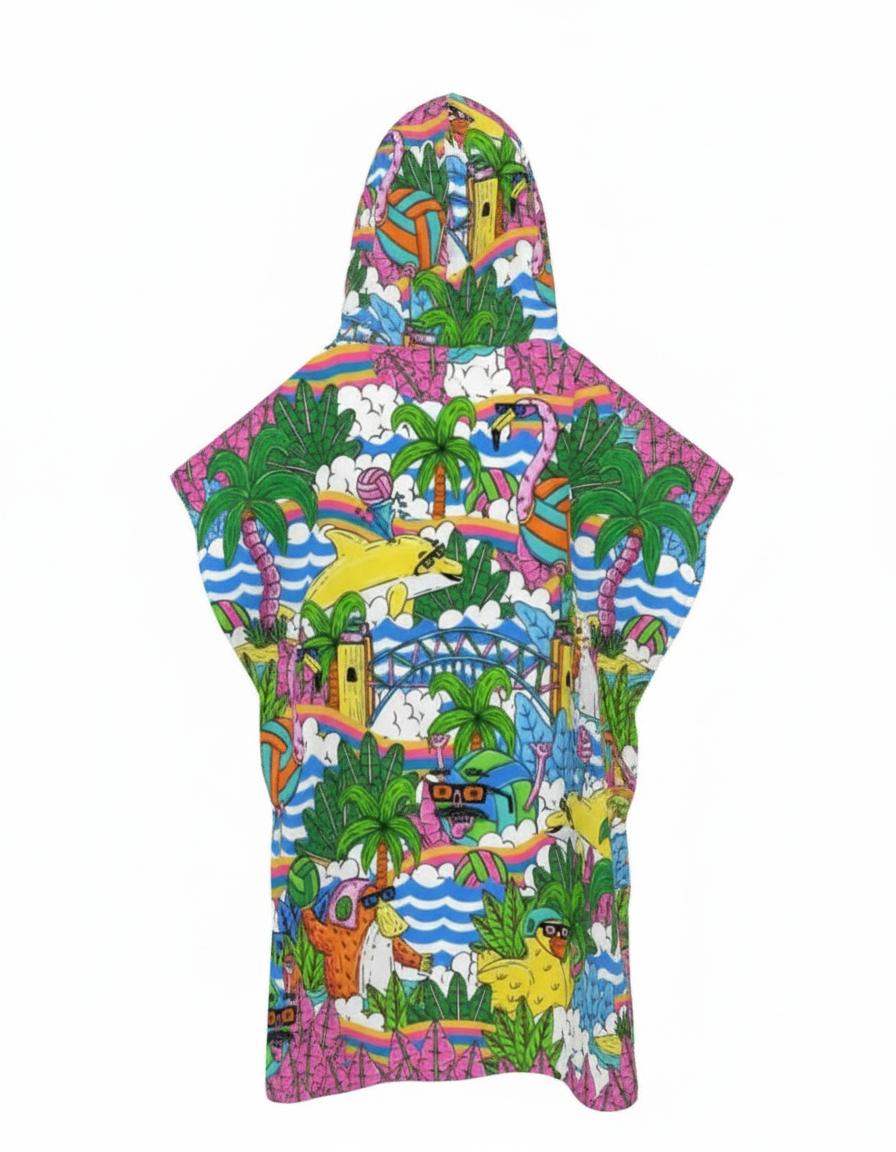 Hooded Poncho Towel – Hot Mess – view 5