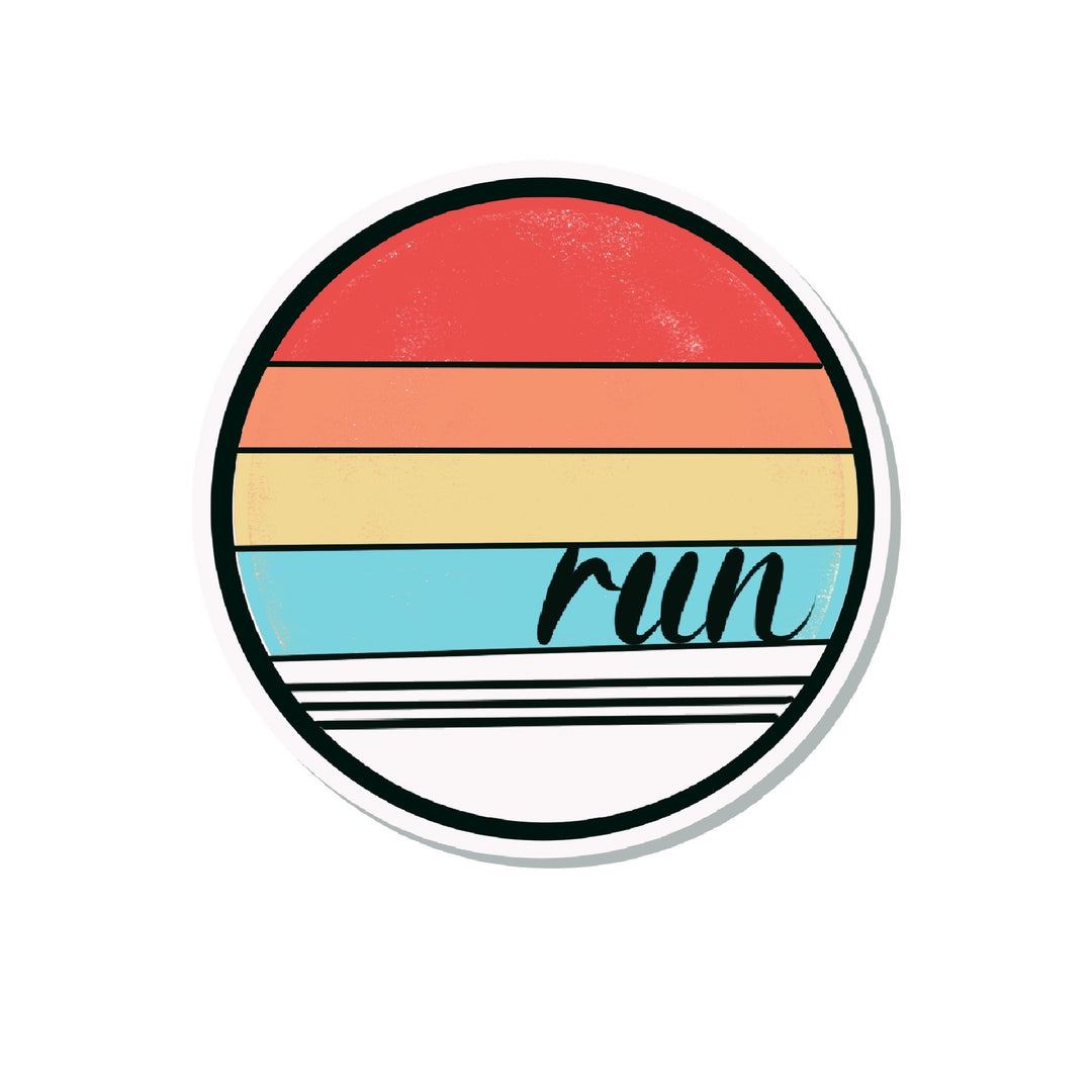 Retro 'RUN' Sticker by Pen and Paces