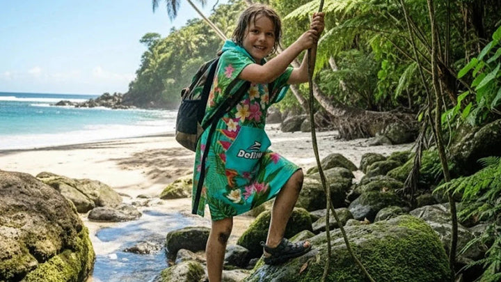 Hooded Poncho Towel – Bold Tropics – view 8