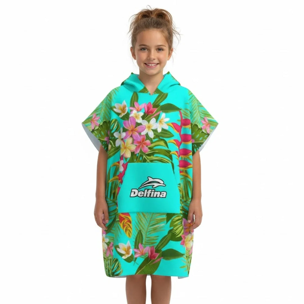 Hooded Poncho Towel – Bold Tropics – view 2
