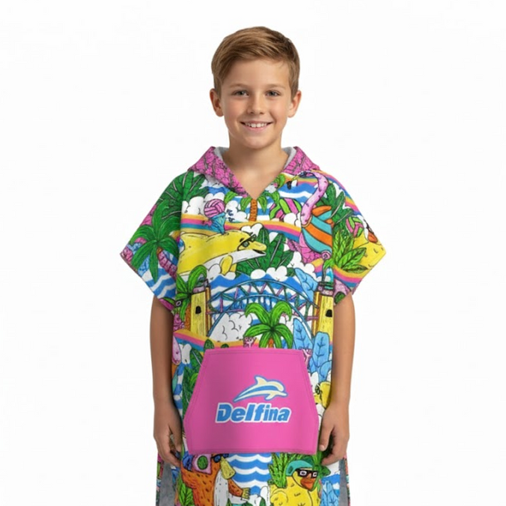 Hooded Poncho Towel – Hot Mess – view 3
