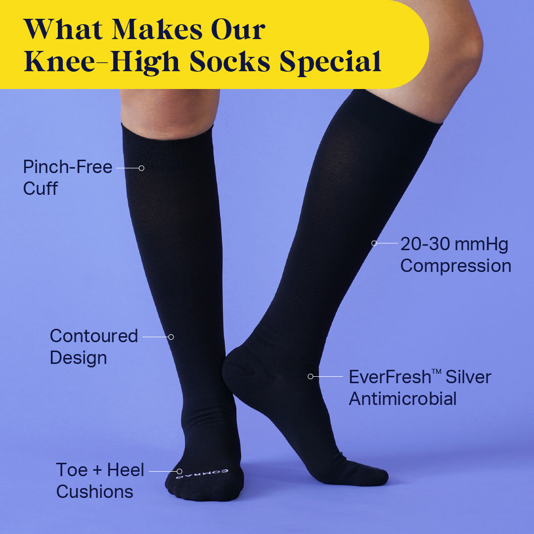 Knee-High Compression Socks – Solid (20-30 mmHg)