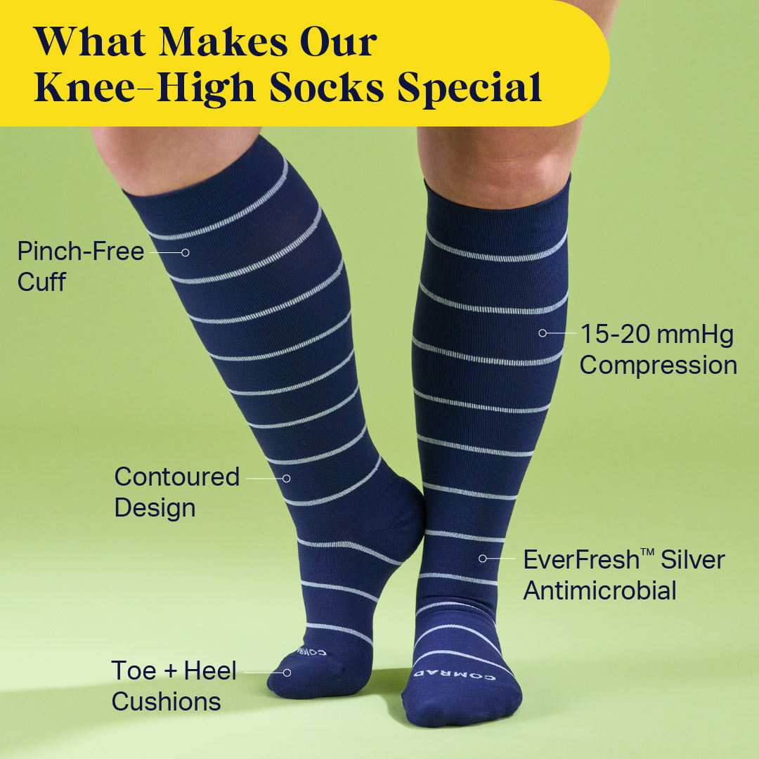 Knee-High Compression Socks – Stripes