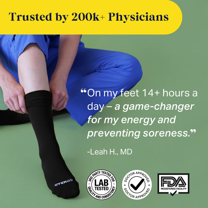 Knee-High Compression Socks – Solid (20-30 mmHg)