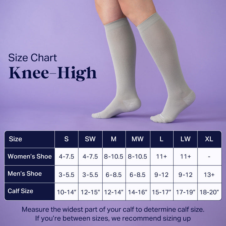Knee-High Compression Socks – Solid (20-30 mmHg)