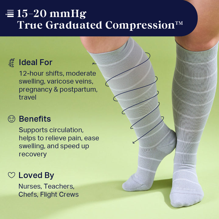 Knee-High Compression Socks – Stripes