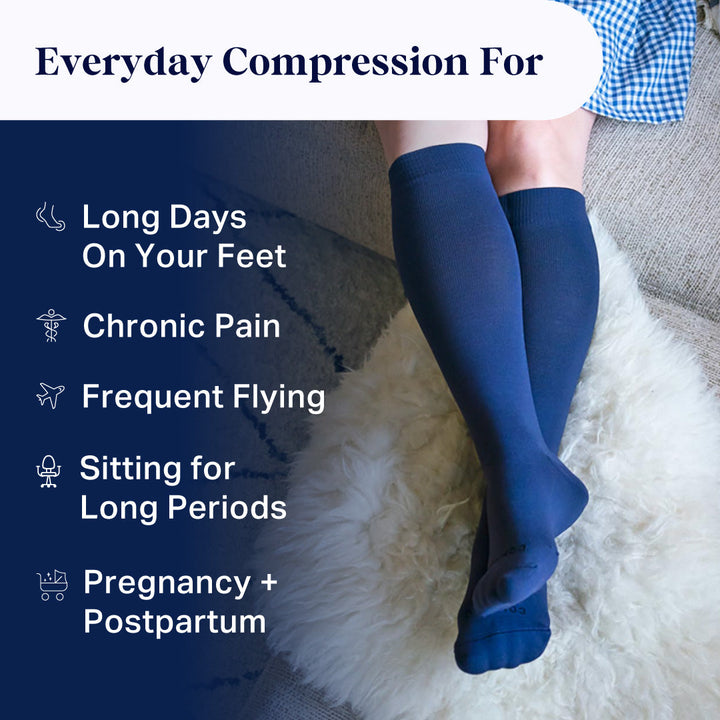Knee-High Compression Socks – Solid (20-30 mmHg)