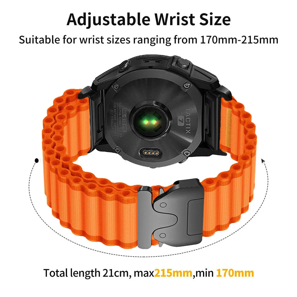 Garmin QuickFit 20/22/26mm Parachute Nylon Band with Hook Buckle