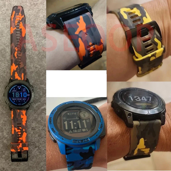 Garmin QuickFit 22/26mm Silicone Band, Camo and Solid Colors