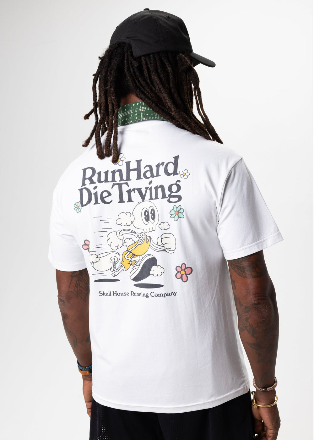 Run Hard Tee, Unisex – White