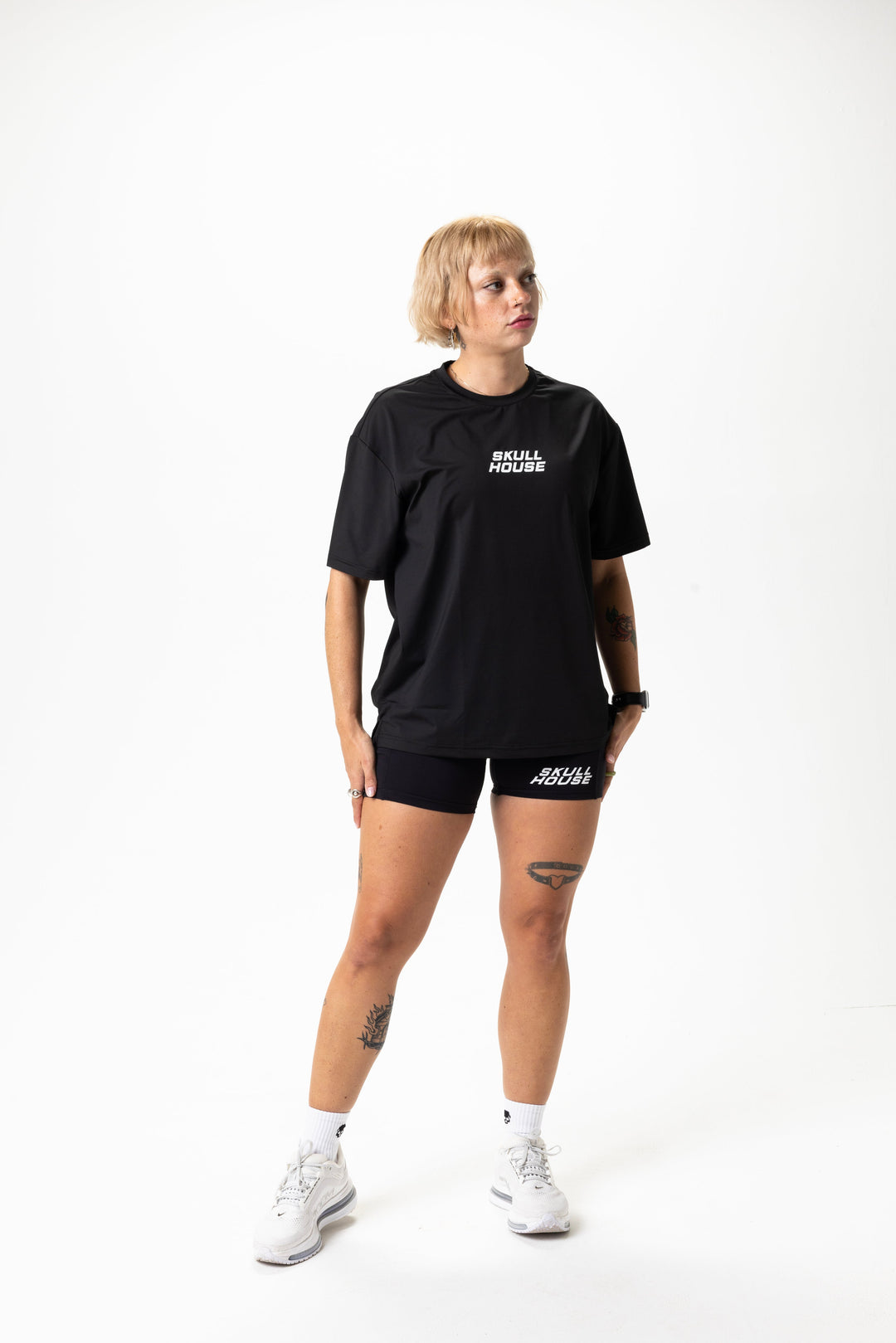 Tapering Run Tee, Unisex – Black