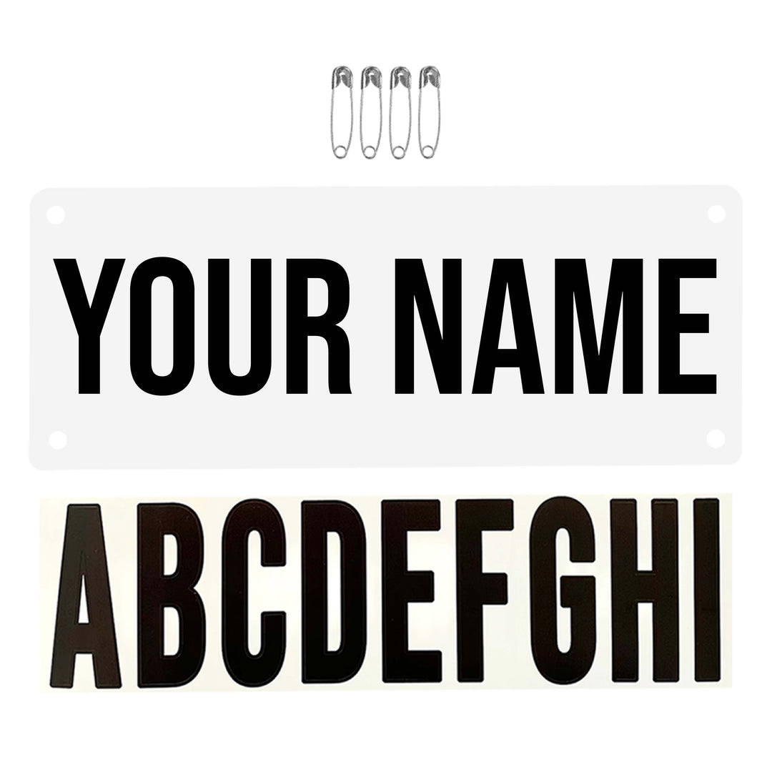 Name Bib Kit- Black Letters/ White Bib by Pen and Paces – product image 5