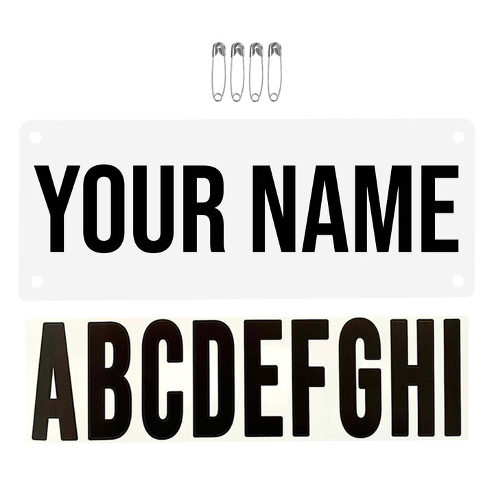 Name Bib Kit- Black Letters/ White Bib by Pen and Paces – product image 5