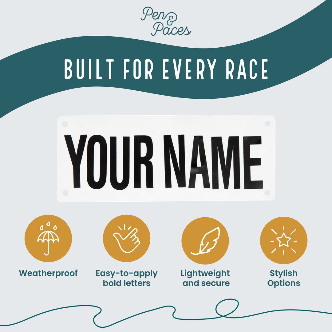 Name Bib Kit- Black Letters/ White Bib by Pen and Paces – product image 6