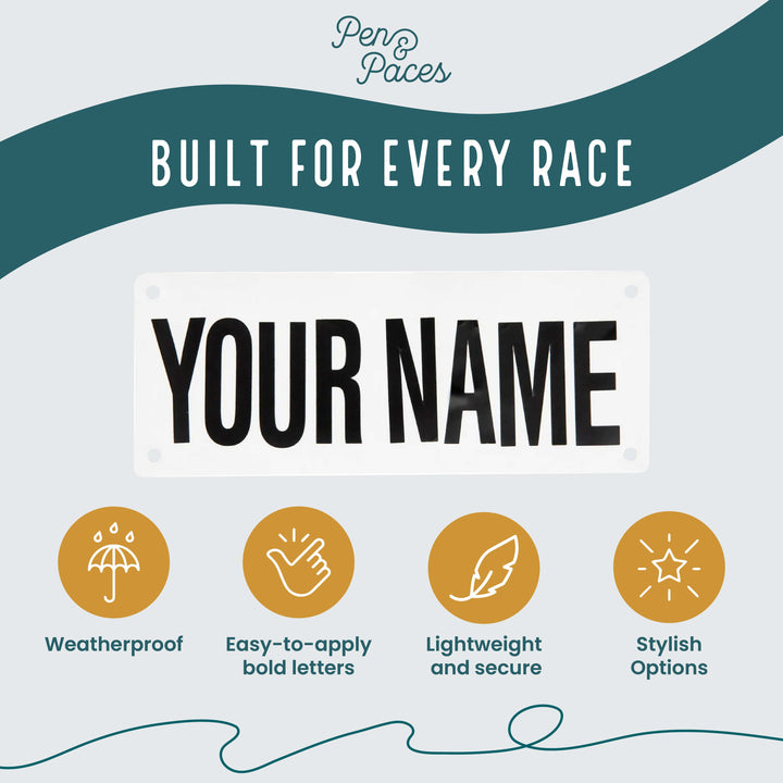 Name Bib Kit- Black Letters/ White Bib by Pen and Paces – product image 6