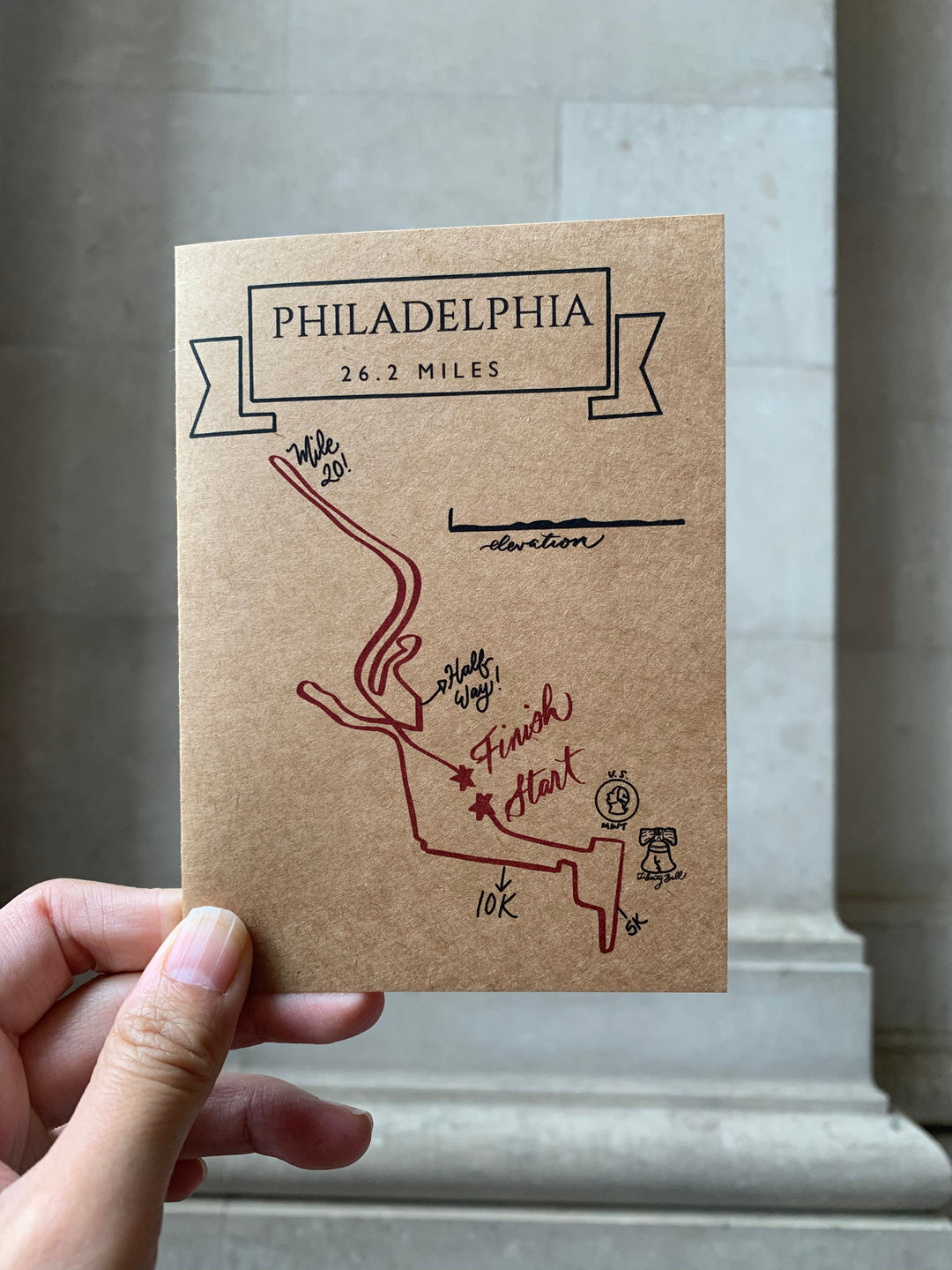 Philadelphia 26.2 Greeting Card by Pen and Paces