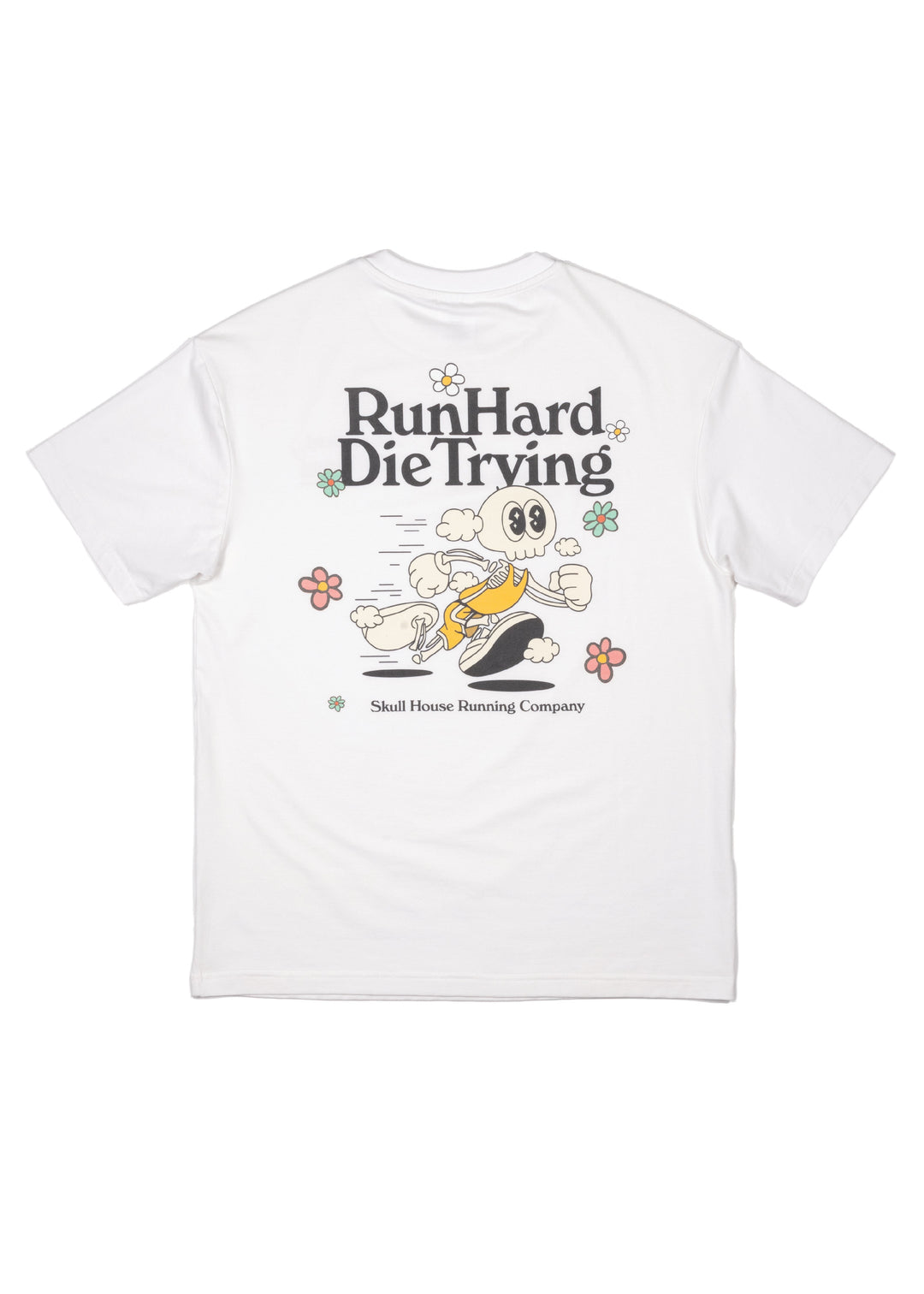 Run Hard Tee, Unisex – White