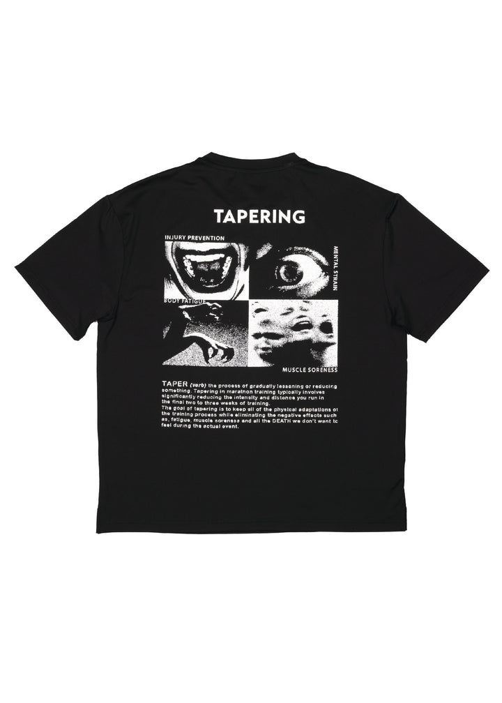 Tapering Run Tee, Unisex – Black
